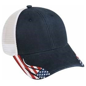 Outdoor Cap Structured American Flag Mesh Back Cap